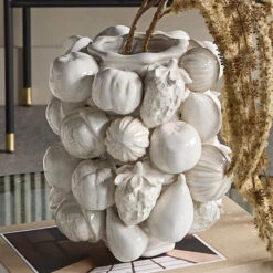 Libra Ivory Orchard Ceramic Vase