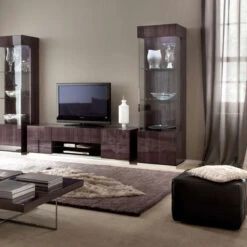 Monza Koto Grey High Gloss Right Hand Facing Single Door Vitrine