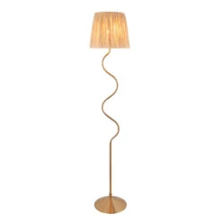 Wriggle Aged Brass Floor Lamp With Raffia Shade -Housingunits 485ac6b35e53a957d3a597fb4eec9edd