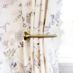 Laura Ashley Vivien Antique Brass Glass Curtain Holdback Pair