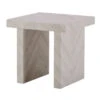 Dune Pale White Herringbone End Table