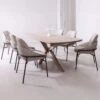 Stephanie 220cm Ash Dining Table With 6 Juliette Dining Chairs