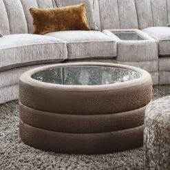 Duresta Lucca Ajaccio Bronze Fabric Footstool
