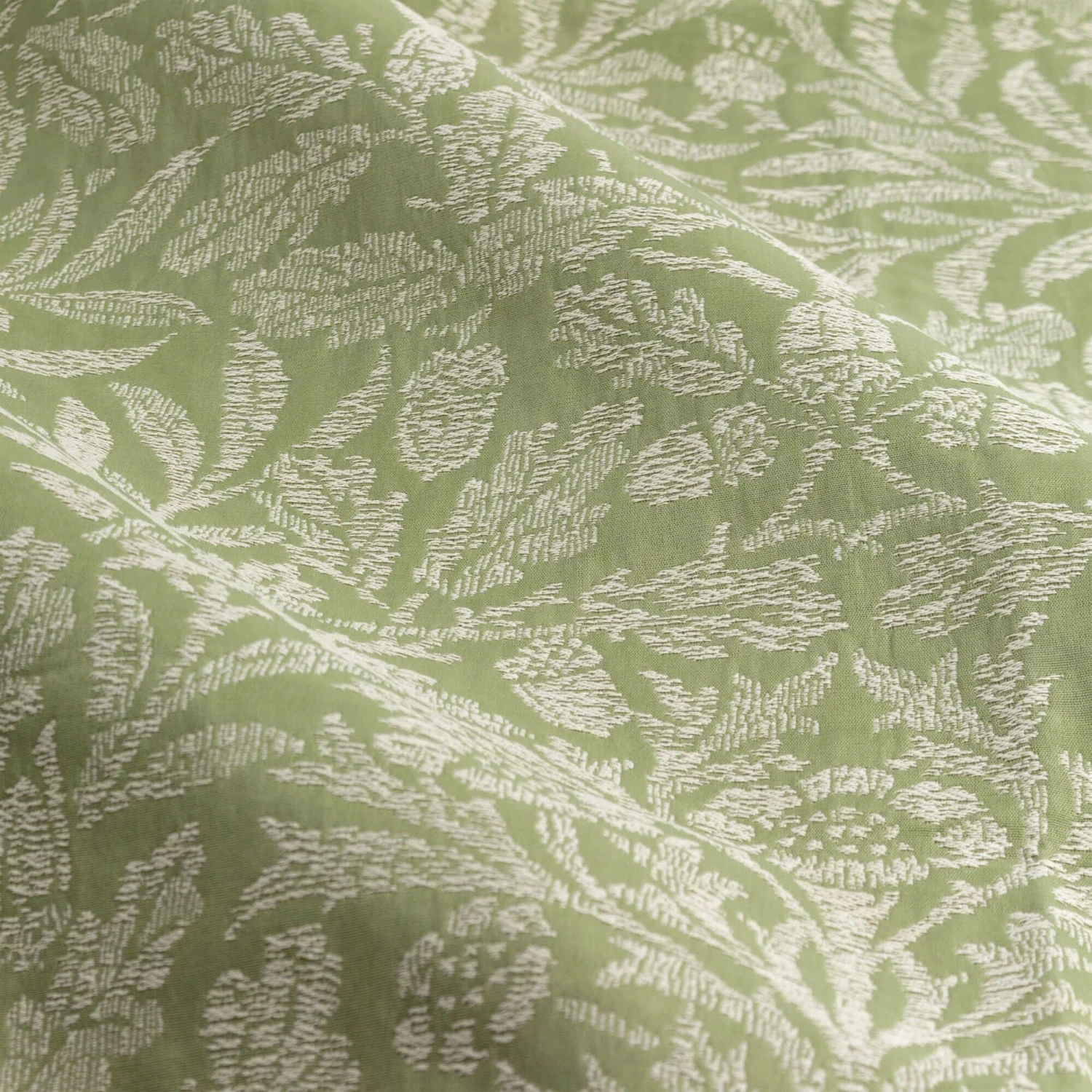 Acorn Tonal Sage Green Jacquard Room Darkening Pencil Pleat 66" X 90" Curtains 4 Acorn Tonal Sage Green Jacquard Room Darkening Pencil Pleat 66" X 90" Curtains - Image 4