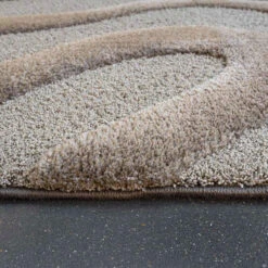 Cleo Wave Taupe Textured 133cm X 195cm Rug -Housingunits 4b5f5549b6f46d34d6c906220311d0c7