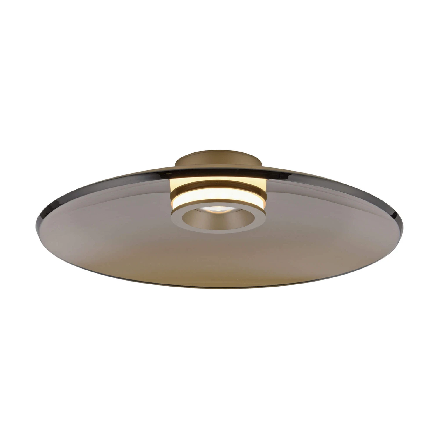 Luna Bronze & Dark Amber Glass 50cm Flush Ceiling And Wall Light 2 Luna Bronze & Dark Amber Glass 50cm Flush Ceiling And Wall Light - Image 2