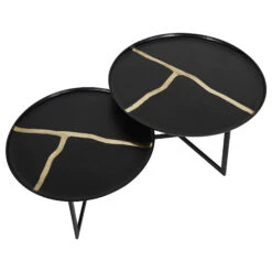 Libra Arizona Set Of 2 Black And Gold Coffee Tables -Housingunits 4c08641980d86e4b655371483e736c1d