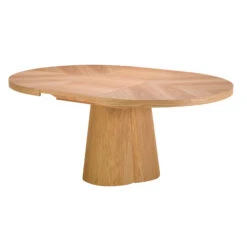 Nimbus Round 130cm Natural Oak Extending Dining Table