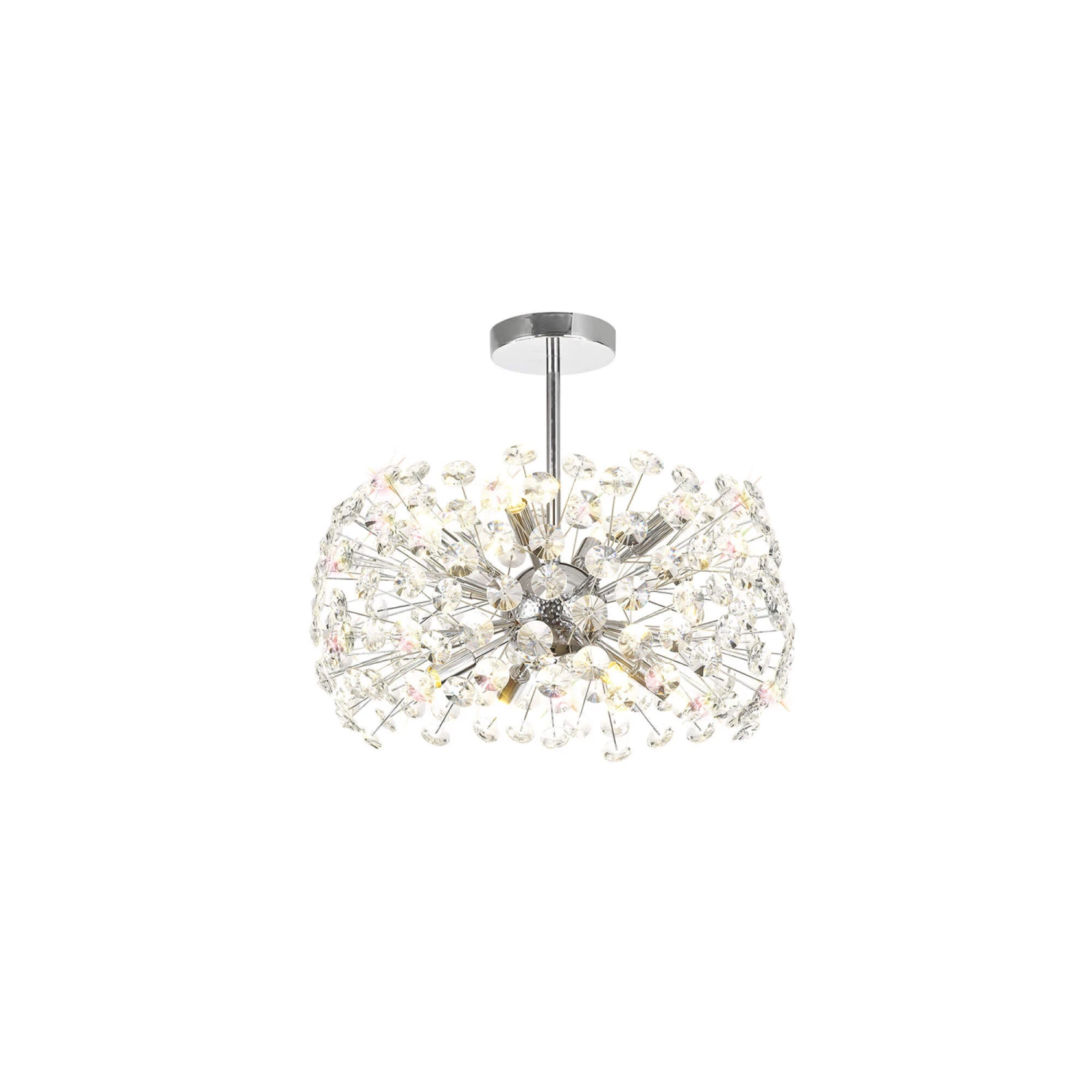 Avezza Chrome & Crystal Semi Flush Ceiling Light 1 Avezza Chrome & Crystal Semi Flush Ceiling Light
