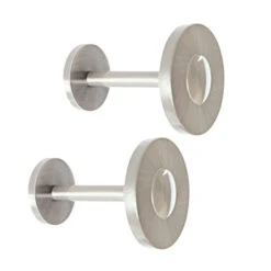 Matt Nickel Metal Disc Curtain Holdback Pair