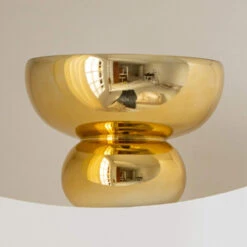 Gold Bowl Glass Foot Vase