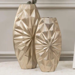 Libra Hatton Medium Gold Oval Vase