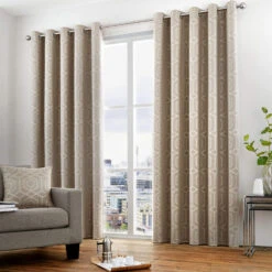 Camberwell Stone 46" X 54" Eyelet Curtains