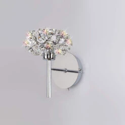 Avezza Chrome & Crystal Single Wall Lamp