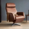 Stressless Scott Power Recliner Chair With Heat & Massage Function In Paloma New Cognac