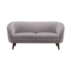 Adrienne Grey Boucle Fabric Loveseat
