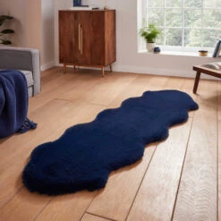 Super Teddy Navy Double Sheepskin Rug
