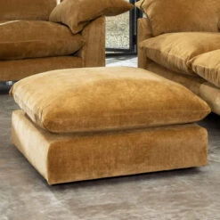 Sabrina Dusk Cinnamon Fabric Footstool