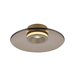 Luna Bronze & Dark Amber Glass 32cm Flush Ceiling And Wall Light -Housingunits 50af73ddaede92e1167b2614e7817292
