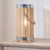 Natural Wood Small Lantern Table Lamp