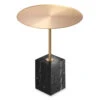 Eichholtz Cole Brushed Brass And Black Marble Side Table