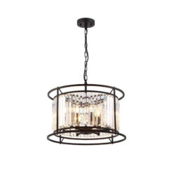 Samraat Satin Black & Crystal 6 Light Pendant -Housingunits 5183348ca9873df3e661ba5d00117db1 1