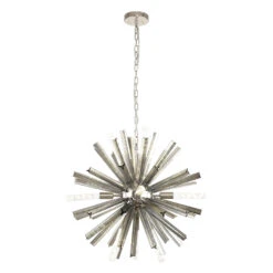 Bravo Nickel And Smoked Glass Sphere Pendant Light