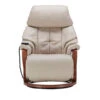 Himolla Chester Cream Leather Midi Power Recliner Swivel Chair