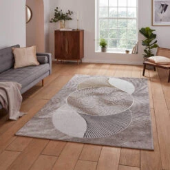 Creation Circle Trio Gold And Beige 160x230cm Rug