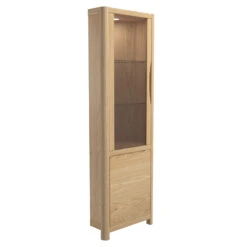Stockholm Light Oak Corner Display Cabinet -Housingunits 526ddc59e348549bde8bd46fb63f14ef