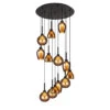 Delia Satin Black & Copper 13 Light Pendant