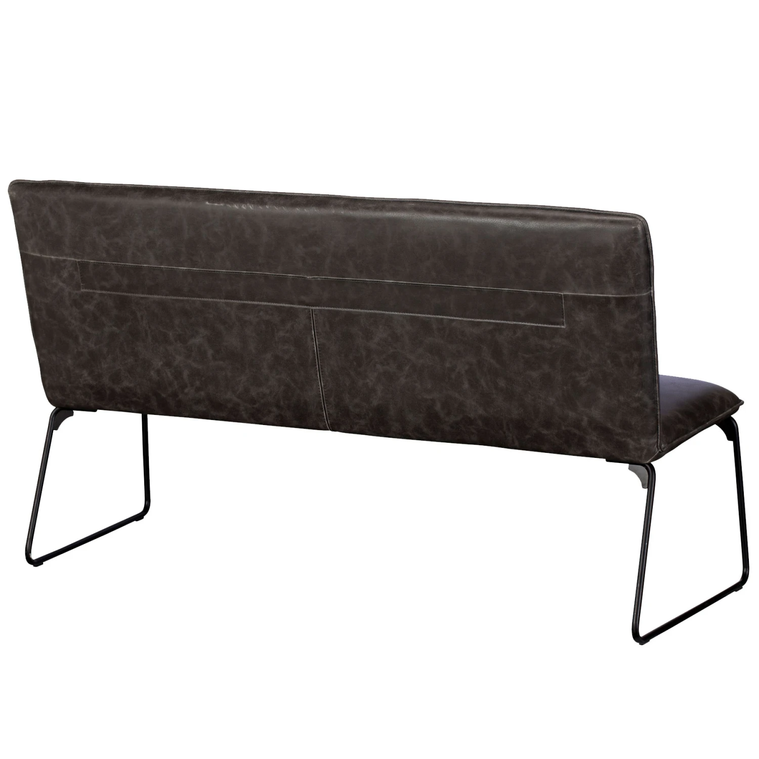 Clarence Grey Faux Leather Dining Bench 2 Clarence Grey Faux Leather Dining Bench - Image 2