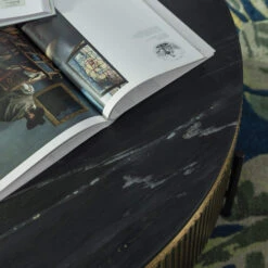 Ivette Round Gold & Black Marble Coffee Table -Housingunits 53955f19ac2c1f2e7ef56cdd1ae74b27