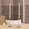 Set Of 2 Gold Single Dinner Candle Holders