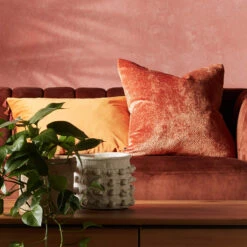 Bingham Large Orange Velvet Cushion -Housingunits 5497ddb97e91b7b2f4564473f1e64c6c