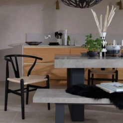 Ingrid Concrete-Effect 160cm Dining Bench -Housingunits 552aa03698babc38e11c617fe5294d40