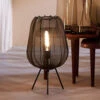 Plumeria Black Tripod Mesh Table Lamp