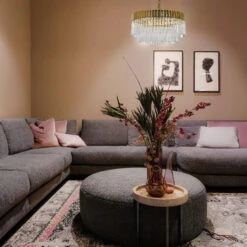 Sulmona Nickel & Glass Flush Ceiling Light