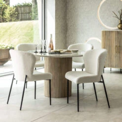Rochelle 120cm Round Mango Wood & Marble Dining Table -Housingunits 575cfeb794049aab4a552a5e83307ff0