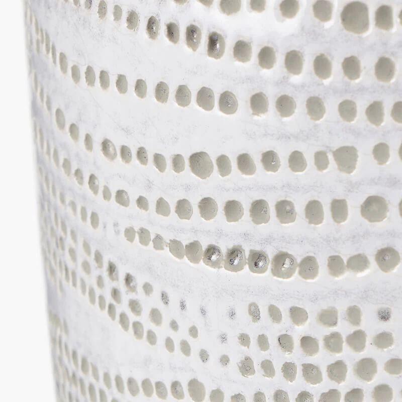Alina White Dotted Terracotta Vase 3 Alina White Dotted Terracotta Vase - Image 3