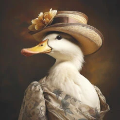 Dressed Up Duck Female Wall Art