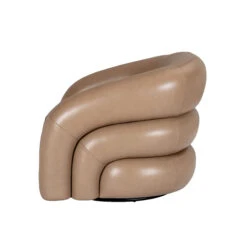 Glass House Arlo Taupe Leather Swivel Chair -Housingunits 58f9f449502c344ad040b37085fa9c22