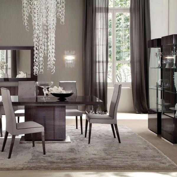 Monza Koto Grey High Gloss Extending 160cm Dining Table 2 Monza Koto Grey High Gloss Extending 160cm Dining Table - Image 2