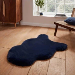 Super Teddy Navy Single Sheepskin Rug