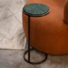 Libra Iota Green Marble Accent Side Table