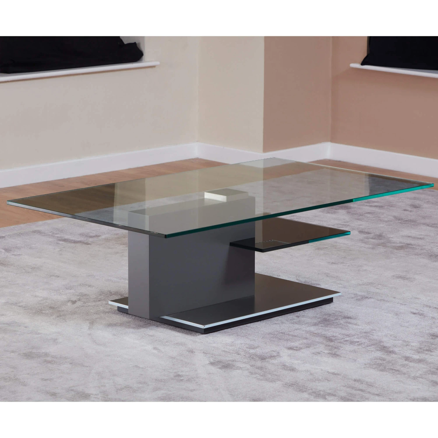 Venjakob Linear Matt Slate Grey Glass Top Coffee Table 1 Venjakob Linear Matt Slate Grey Glass Top Coffee Table