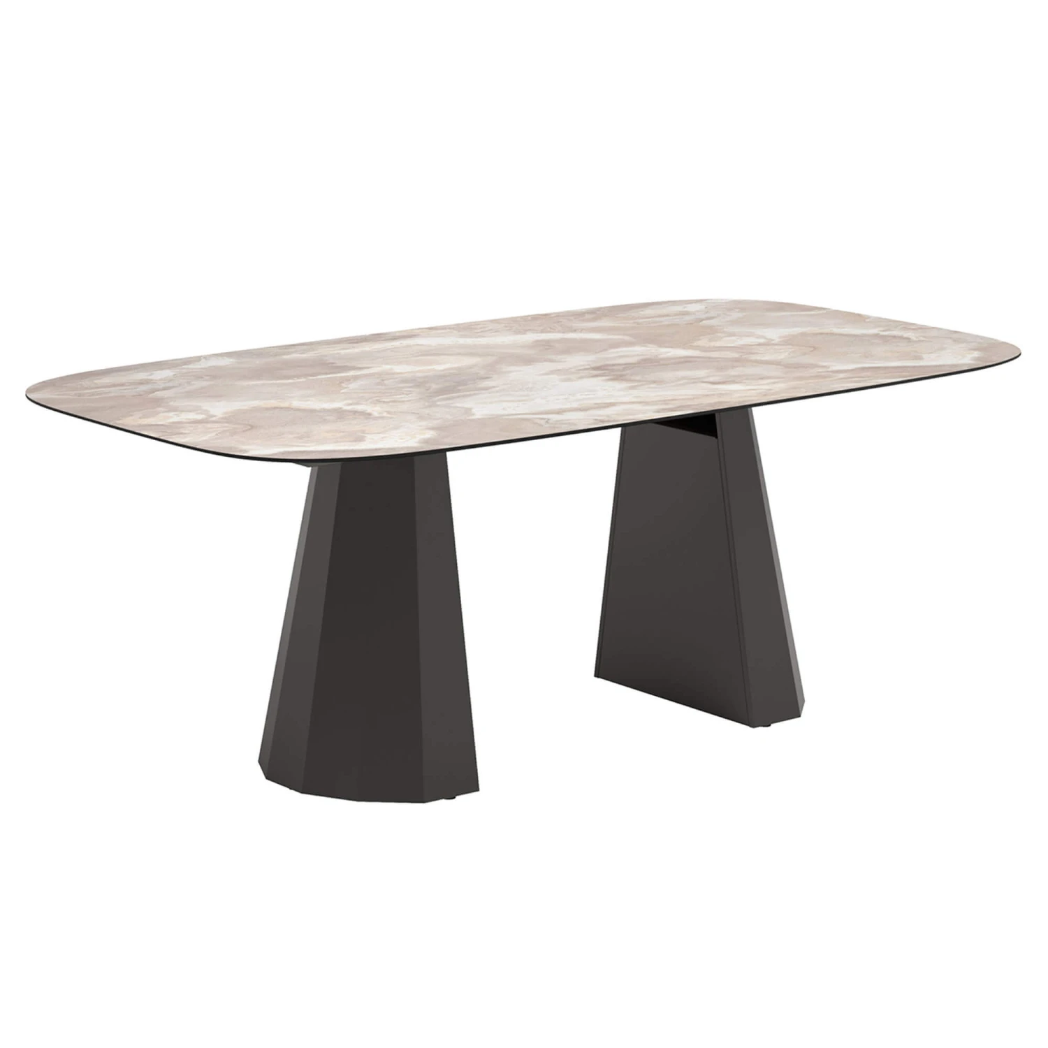 Santori Rounded 275cm Marble Effect Dining Table 2 Santori Rounded 275cm Marble Effect Dining Table - Image 2