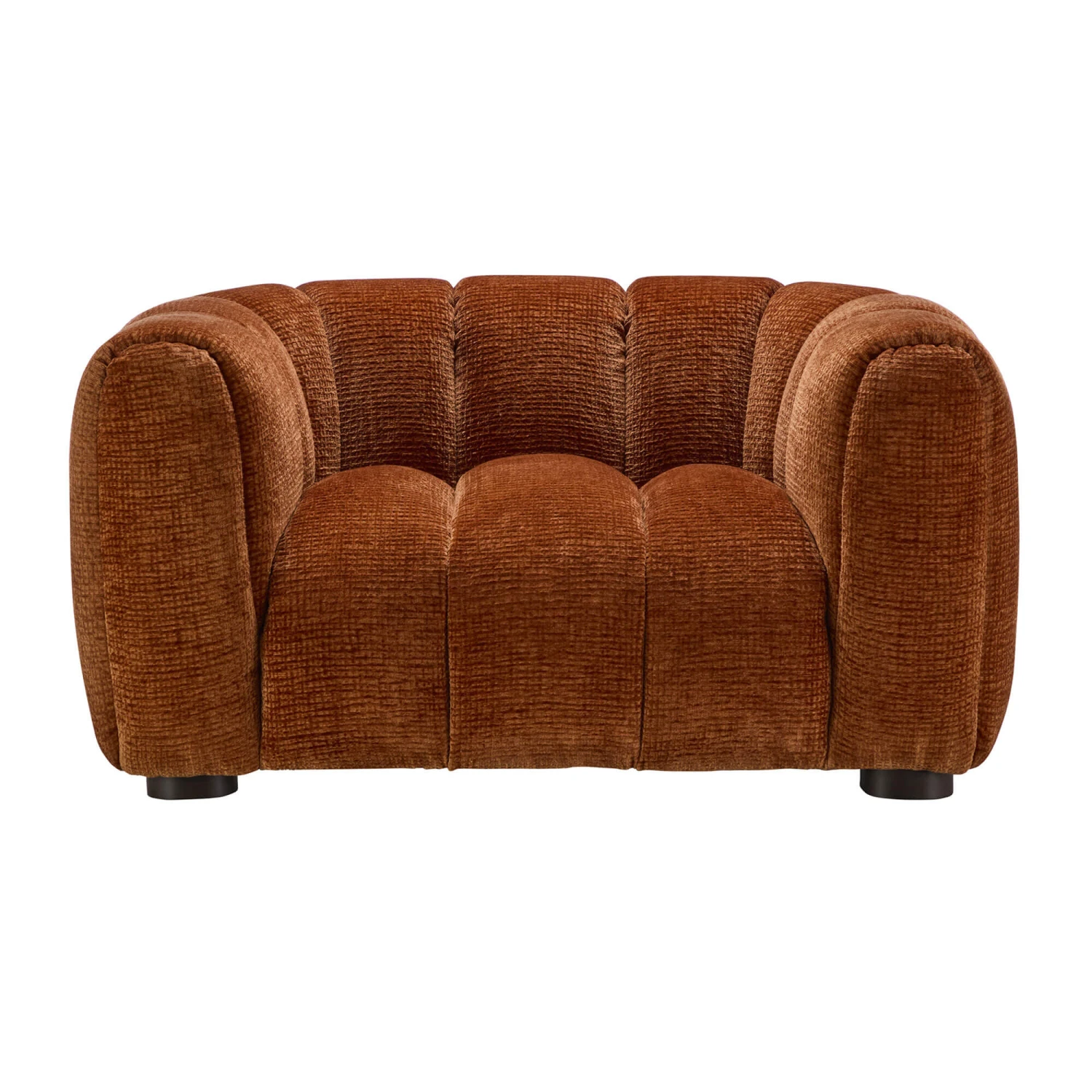 Durante Burnt Orange Boucle Fabric Lounge Chair 1 Durante Burnt Orange Boucle Fabric Lounge Chair