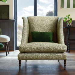 John Sankey Boodle Wiggle Emerald Fabric High Back Chair
