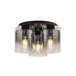 Chelsea Satin Black & Smoked 3 Light Flush Ceiling Light -Housingunits 5ad36bccf15480912e4c5ae680441d57 1